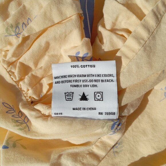 LAURA ASHLEY Pillow Shams Standard Covers Buttercream Yellow Blue Botanical Leaf - Picture 8 of 13